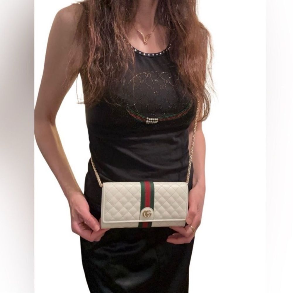 Gorgeous Gucci large Marmont wallet in the chain